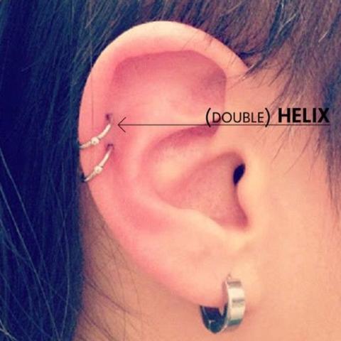 Dopellter helix  - (Piercing, Helix)