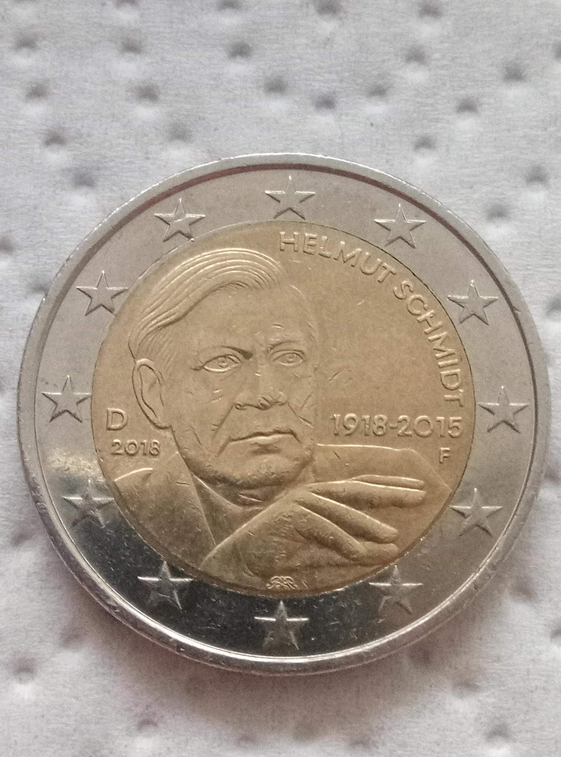 helmut schmidt 2 euro münze wert
