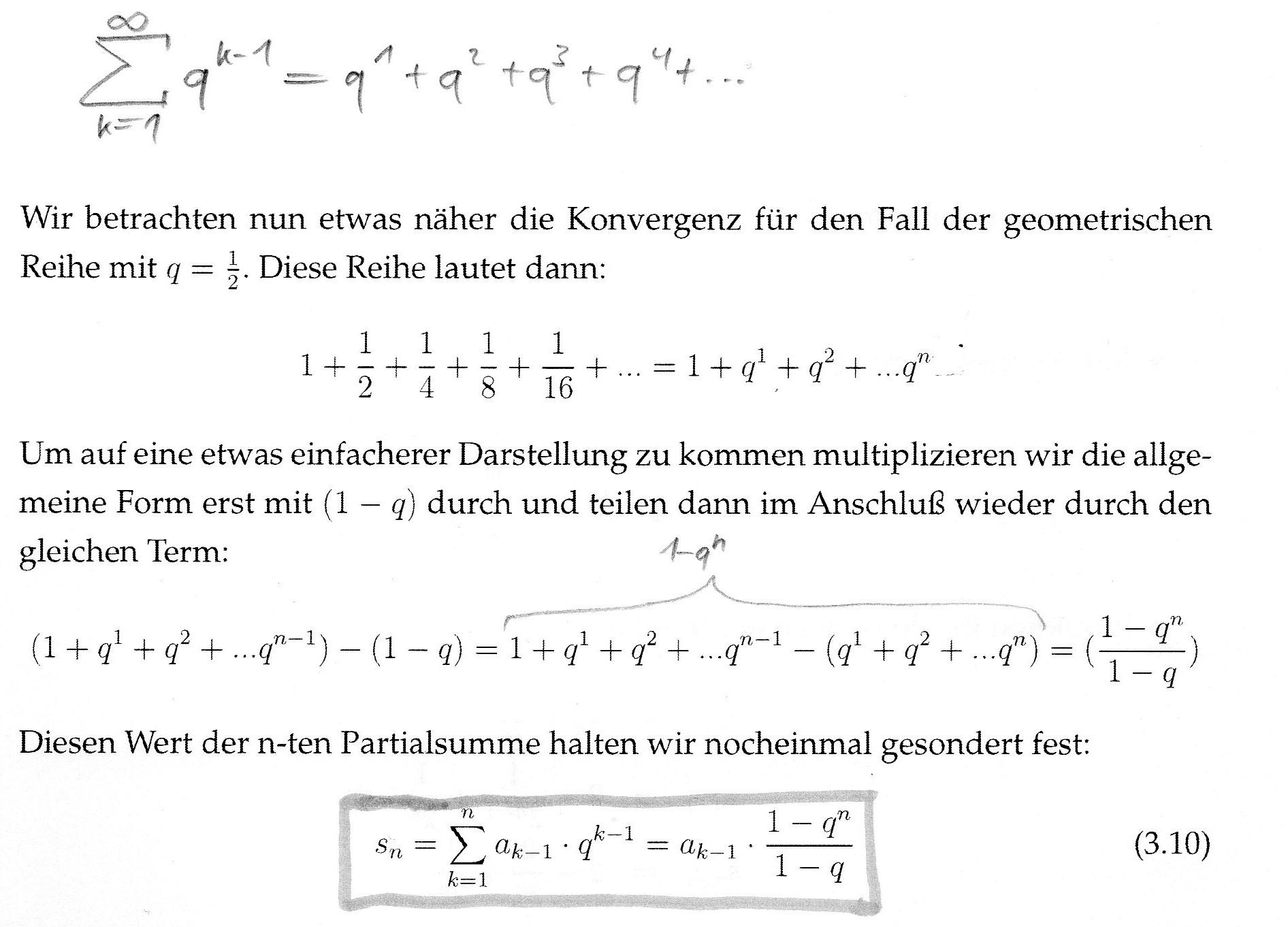 Herleitung Der Formel Für Die Geometrische Reihe - Kann Mir Sie Jemand ...