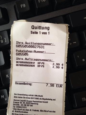 Hier die Quittung - (Hermes, Sendeverfolgung, Paketverfolgung)