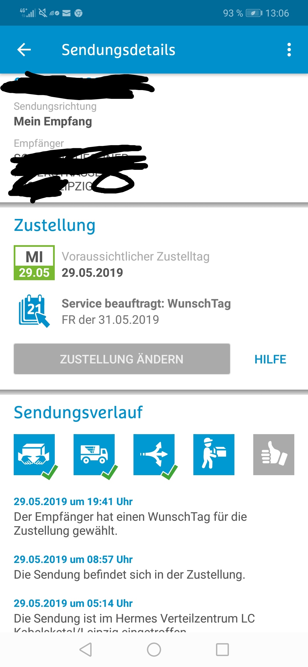 Hermes Sendungsverfolgung Hangt Bei In Zustellung Versand