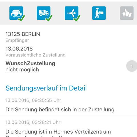 Hier das was Hermes mir sagt - (Amazon, Sendung, Hermes)