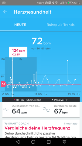 Screenshot  der app des Fitnesstrackers - (Gesundheit und Medizin, Fitness, Schlaf)