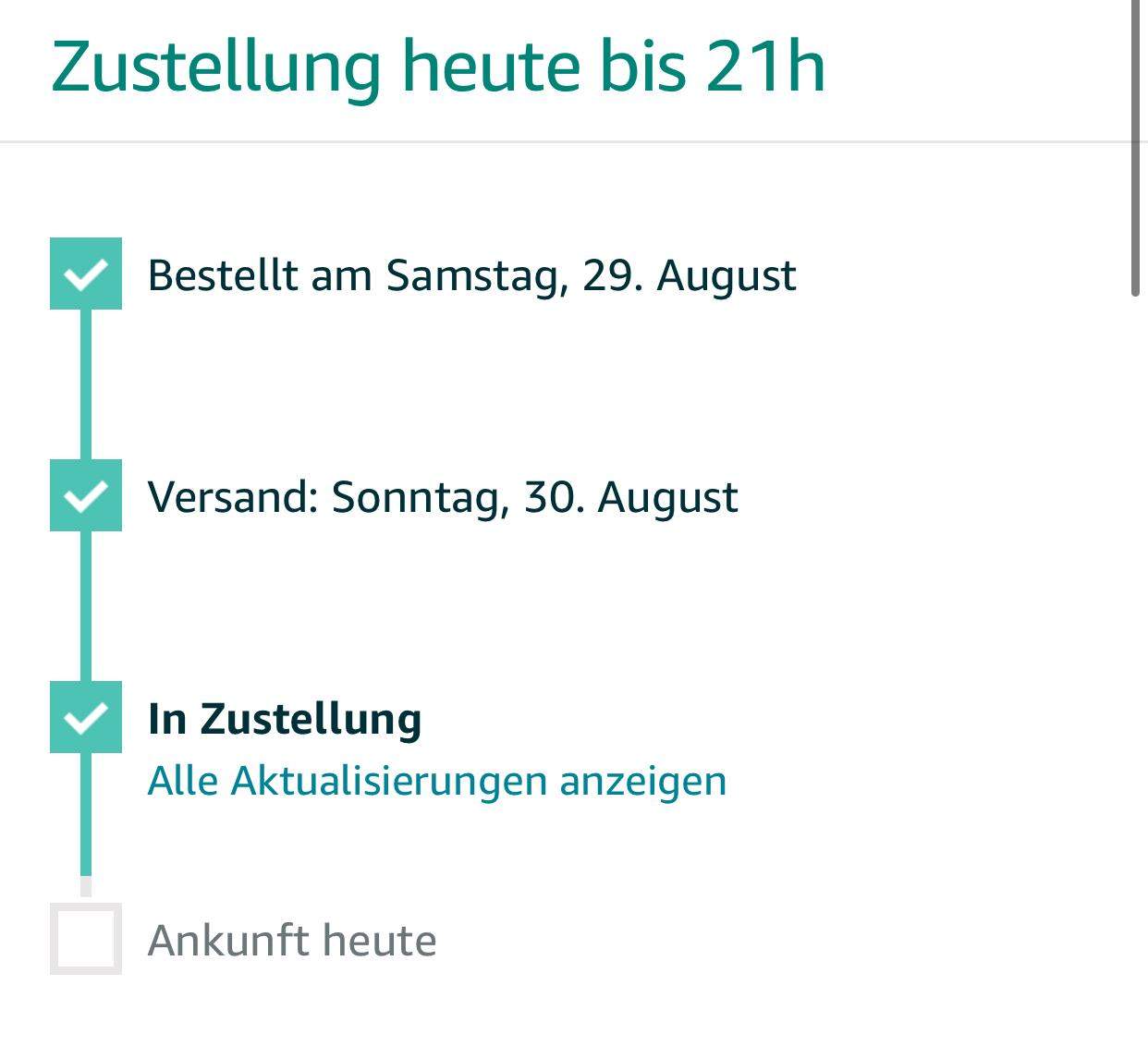 Heute bis 21 h da sein? (Amazon, Paketzustellung)