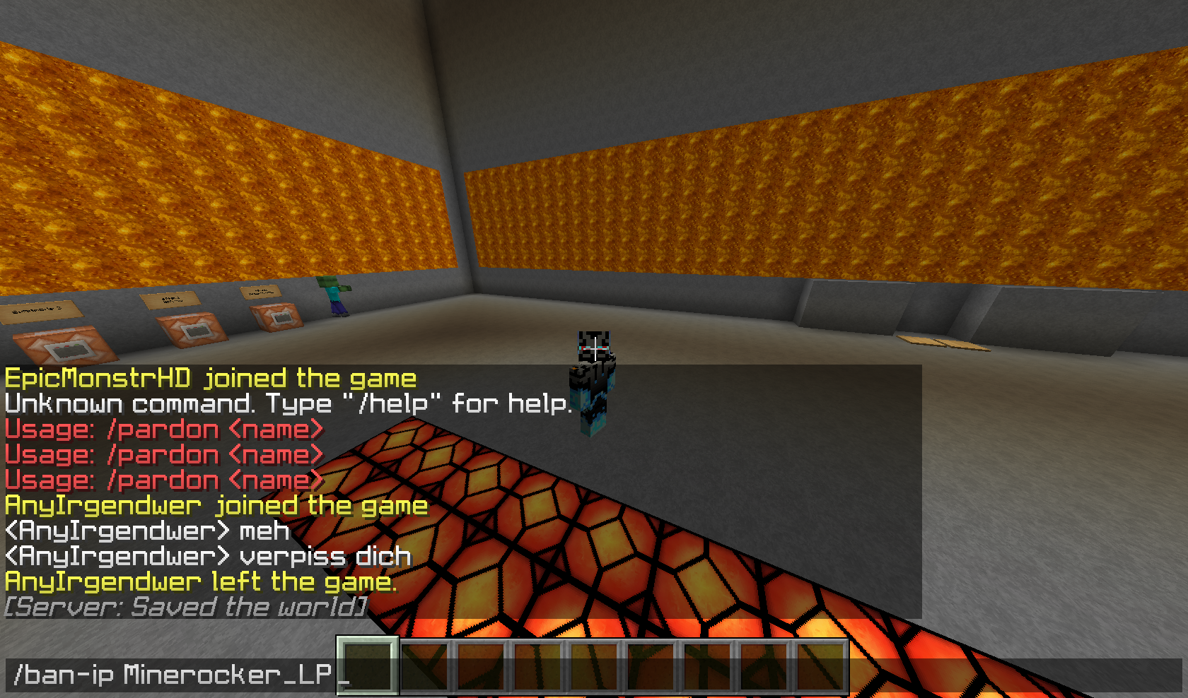 Wie kann man auf einem Minecraft-Server IP gebannte  Wie kann man auf einem Minecraft-Server IP gebannte