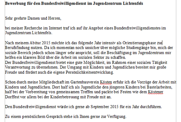 Hi Ich Wollte Mich Fur Ein Bufdi Jahr Im Jugendzentrum Bewerben Uber Ein Feedback Meiner Bewerbung Wurde Ich Mich Sehr Freuen Fsj Kommentieren Bundesfreiwilligendienst