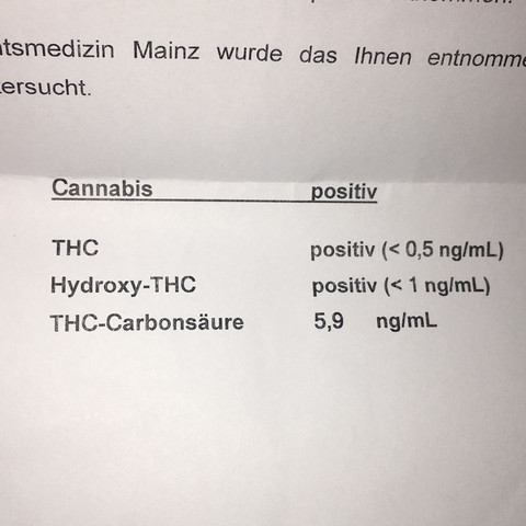 Thc wert  - (MPU, Drogentest)