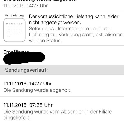 Status Zeit heute morgen - (Freizeit, Paket, DHL)