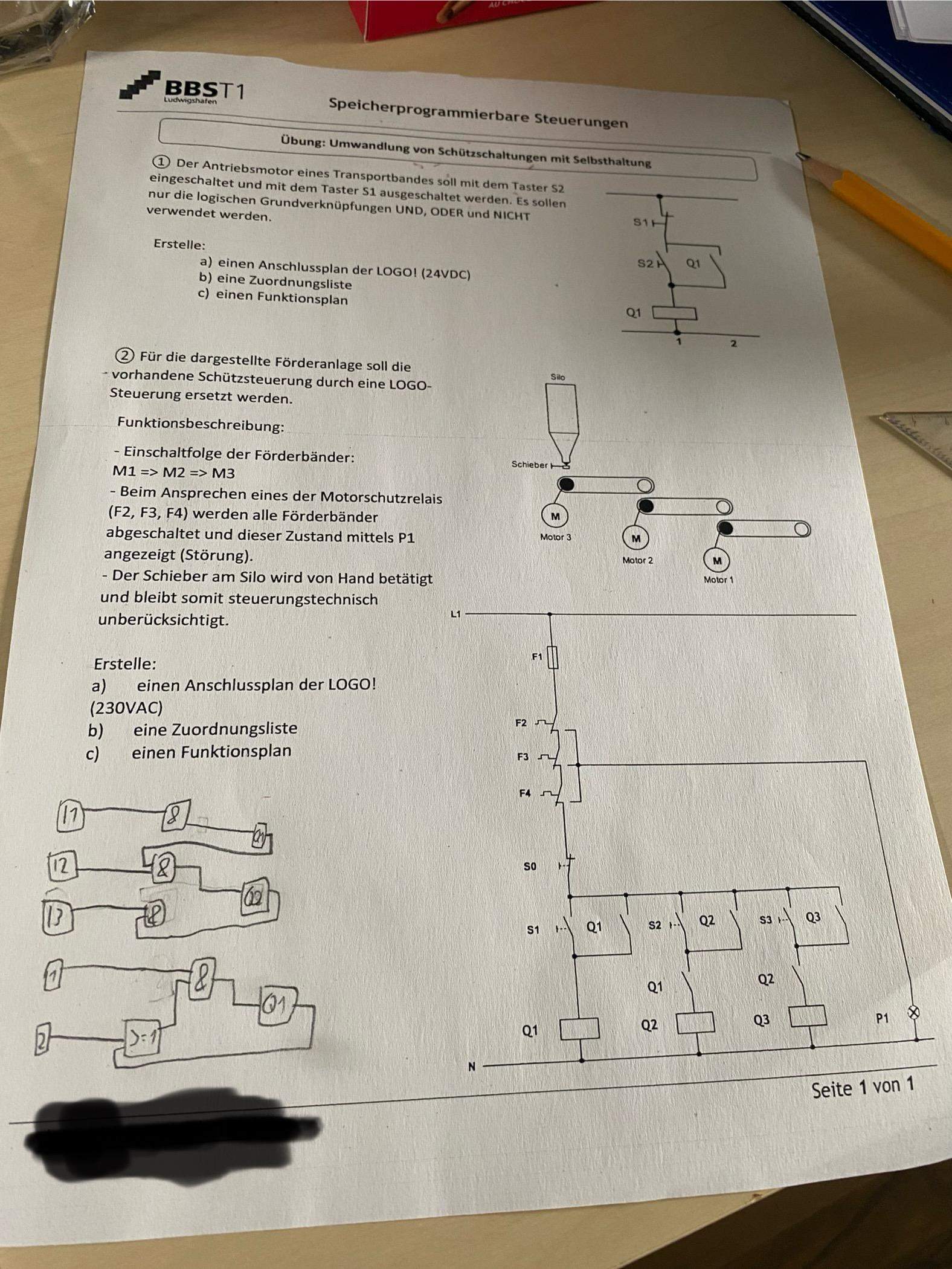 Hilfe bei Aufgabe 2c? (Elektrotechnik, Steuerungstechnik, SPS ...