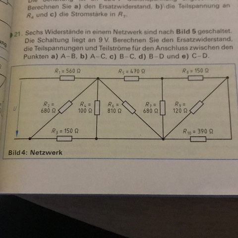 Zeichnung zu Aufgabe 20 - (Elektrotechnik, Gemischte Schaltung, Ringschaltung)