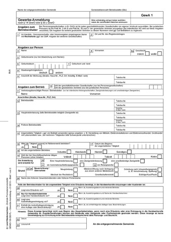 Gewerbe Anmeldung Kurzfassung - (Gewerbe, anmelden, ausfüllen)