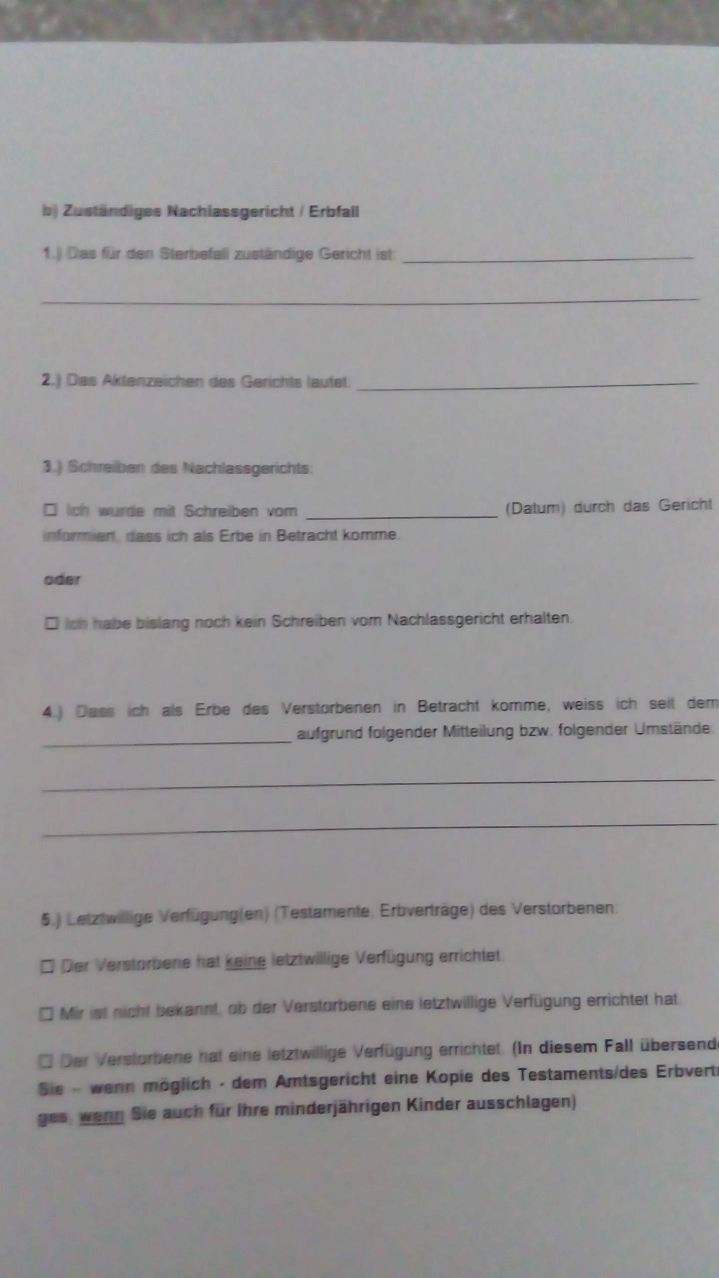 Hilfe beim ausfüllen Erbe ausschlagen? (Recht, Dokumente, Amtsgericht)