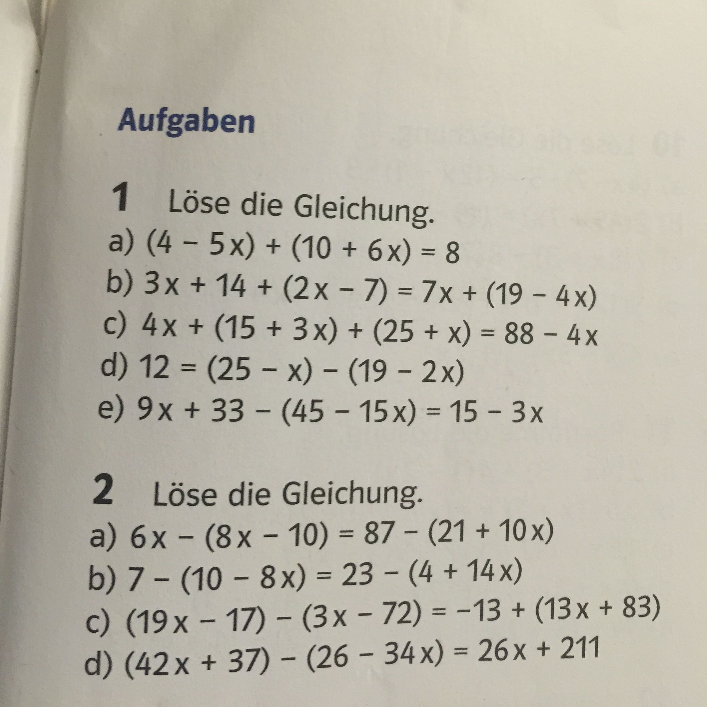 Hilfe beim Gleichungen Lösen? (Mathe, Mathematik)