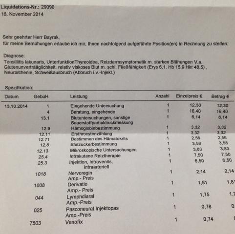 Hilfe Heilpraktiker (Rechnung, Abzocker)