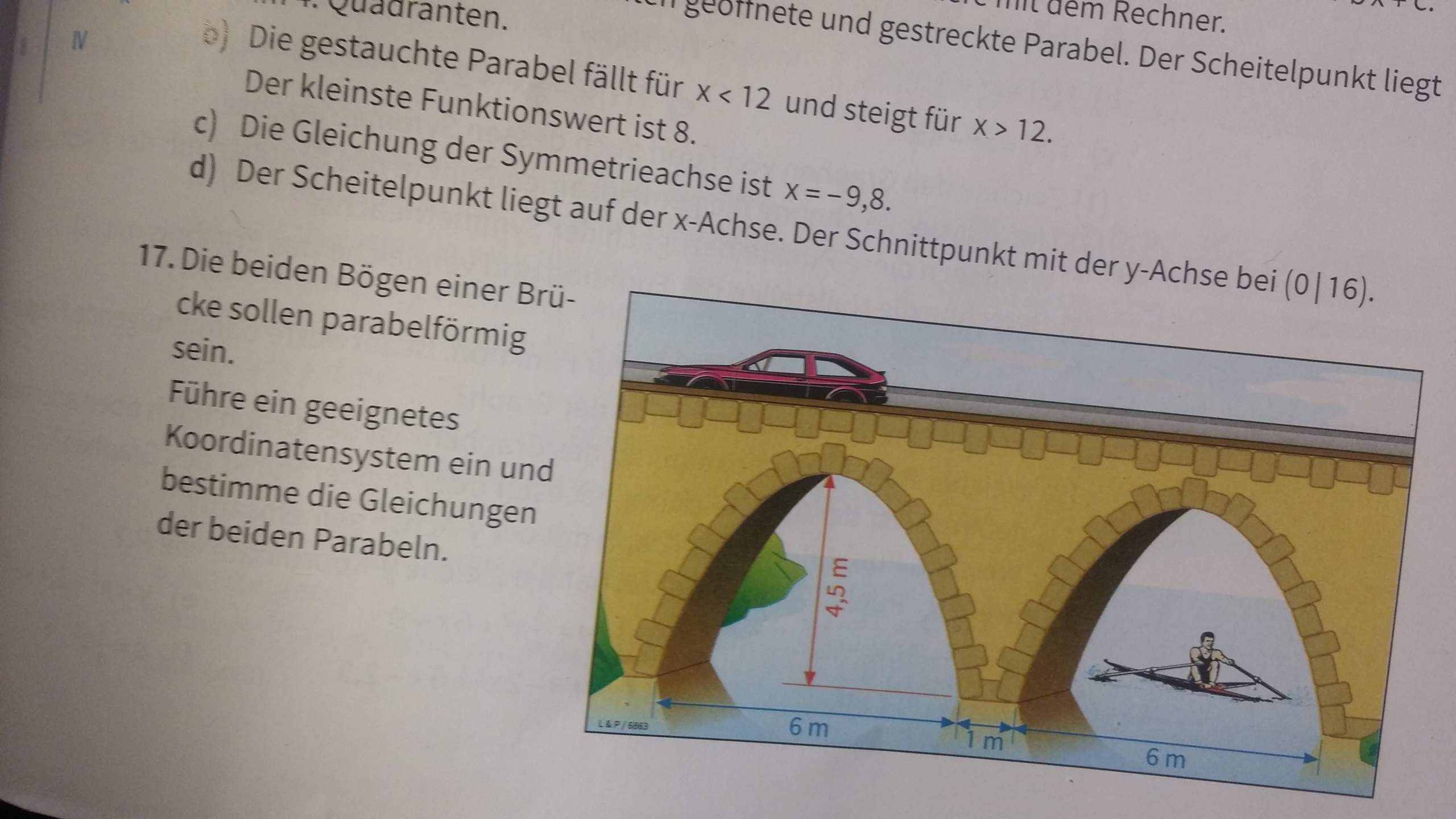 Parabel und Gleichung wer kann bei dieser Matheaufgabe helfen