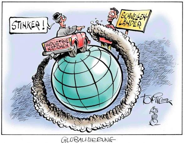 HILFE, Karikatur zum Thema Globalisierung  interpretieren?