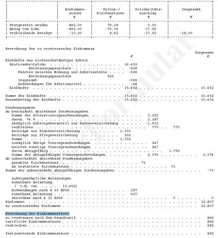 Lohnsteuerbescheid Lohnsteuerbescheid