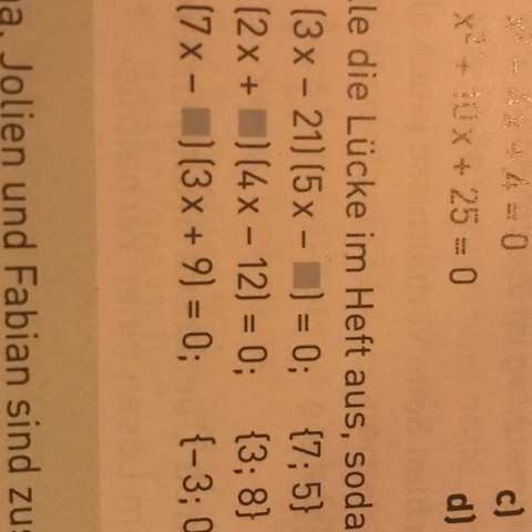 ....sodass die Gleichung die angegebene lösungsmenge hat - (Mathe, Aufgabe, Klasse 8)