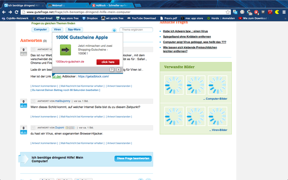 Hier sieht man die Anzeige - (Computer, Virus, Browser)