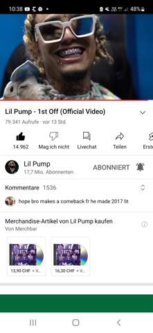 Hilfe was kann Lil Pump machen um mehr Klicks zu machen er hat fast 18 Millionen abos und nicht mal 100.000 Aufrufe aufrufe auf dem neuen MusikVideo 😳?