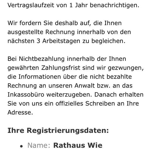 Die erste Email
- (Internet, Anwalt, illegal)