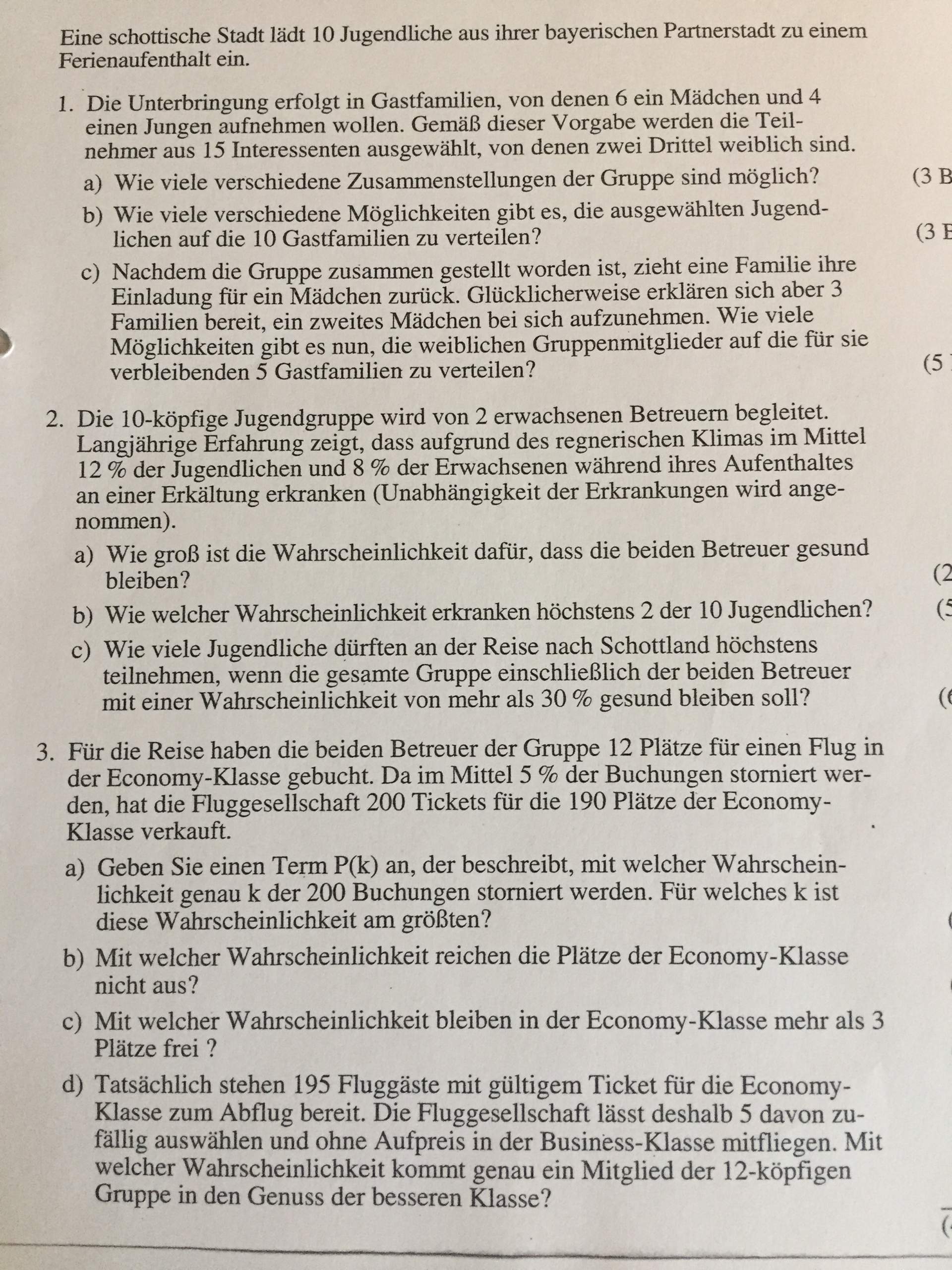 Hilfe! Wer hilft mir bei Mathe Stochastik