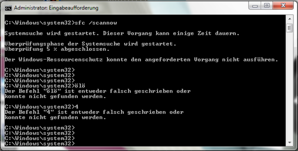 Eingabekonsole mit Fehlermeldung - (PC, Technik, Windows 7)