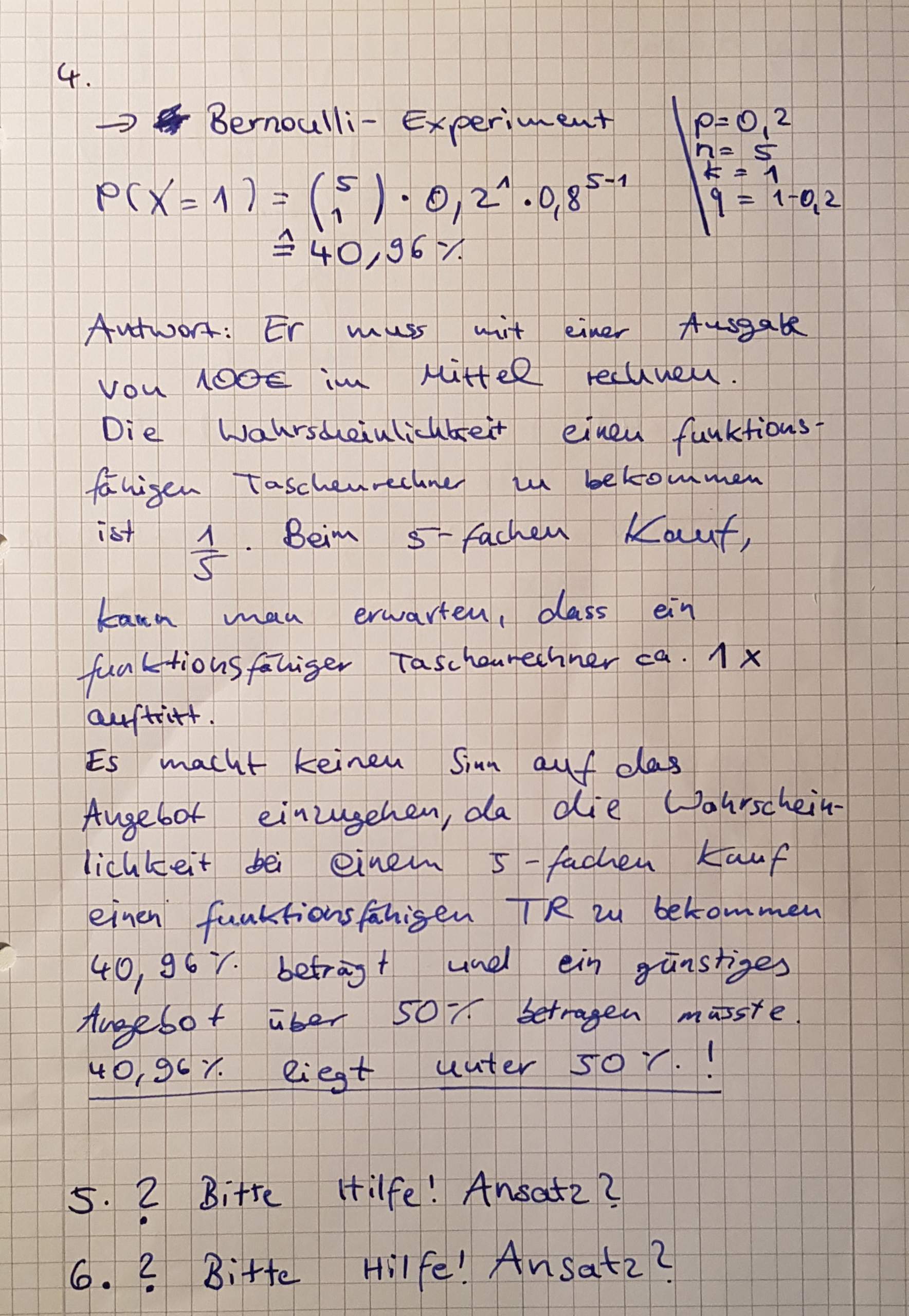 Hilfe zu Stochastik in Mathe - Ich wäre euch sehr dankbar? (Mathematik