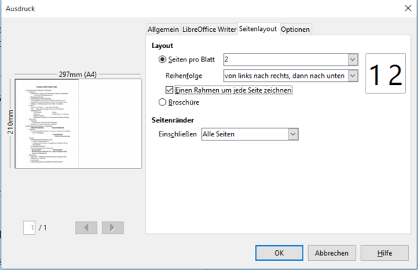 Hilfe Zwei Din A5 Seiten Auf Einer Din Seite Word Drucken Dokumente