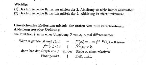Notwendige Und Hinreichende Bedingung Extremstellen