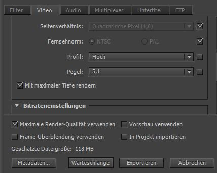 Der Export 2. - (Youtube, Video, Adobe)