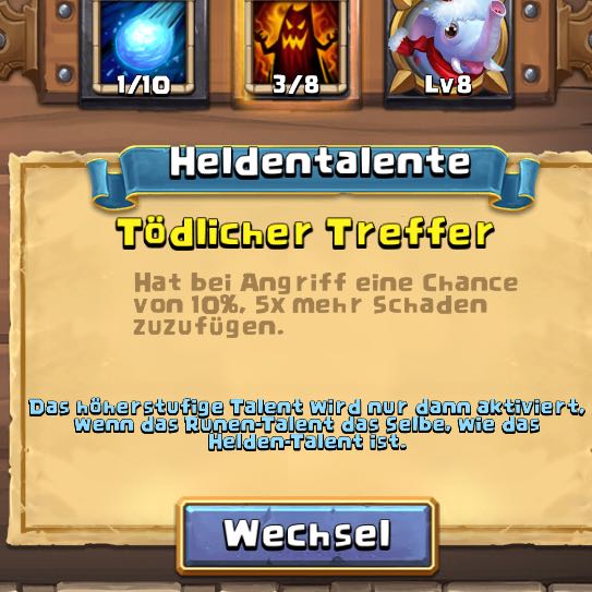 Höherstufiges Talent Bei Castle Clash Und Runen