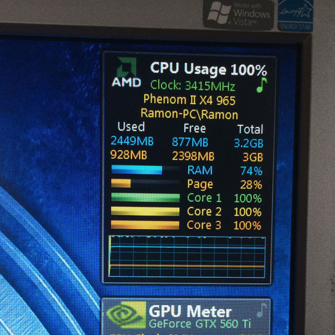 Bild von hoher cpu auslastung und ram defekt(3,2 gb von 4gb nur erkannt) - (Computer, Technik, Spiele)