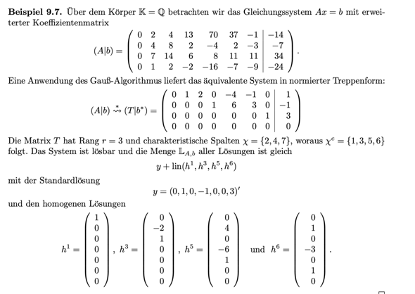 Homogene Matrix Homogenen Lösungen einer Matrix? (Schule, Mathematik)