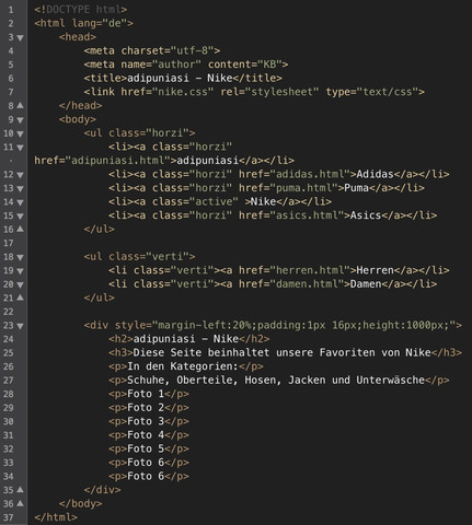 Html-Datei - (Computer, CSS, Navigationsleiste)