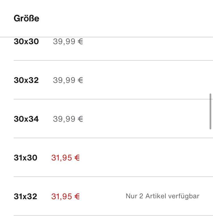 hosen größen erklärung