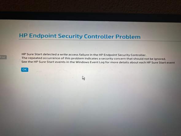 HP Sure Start event, was tun? (hochfahren)