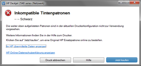 Hp Tintenpatronen Inkompatibel Woran Liegt Es Computer Pc Internet
