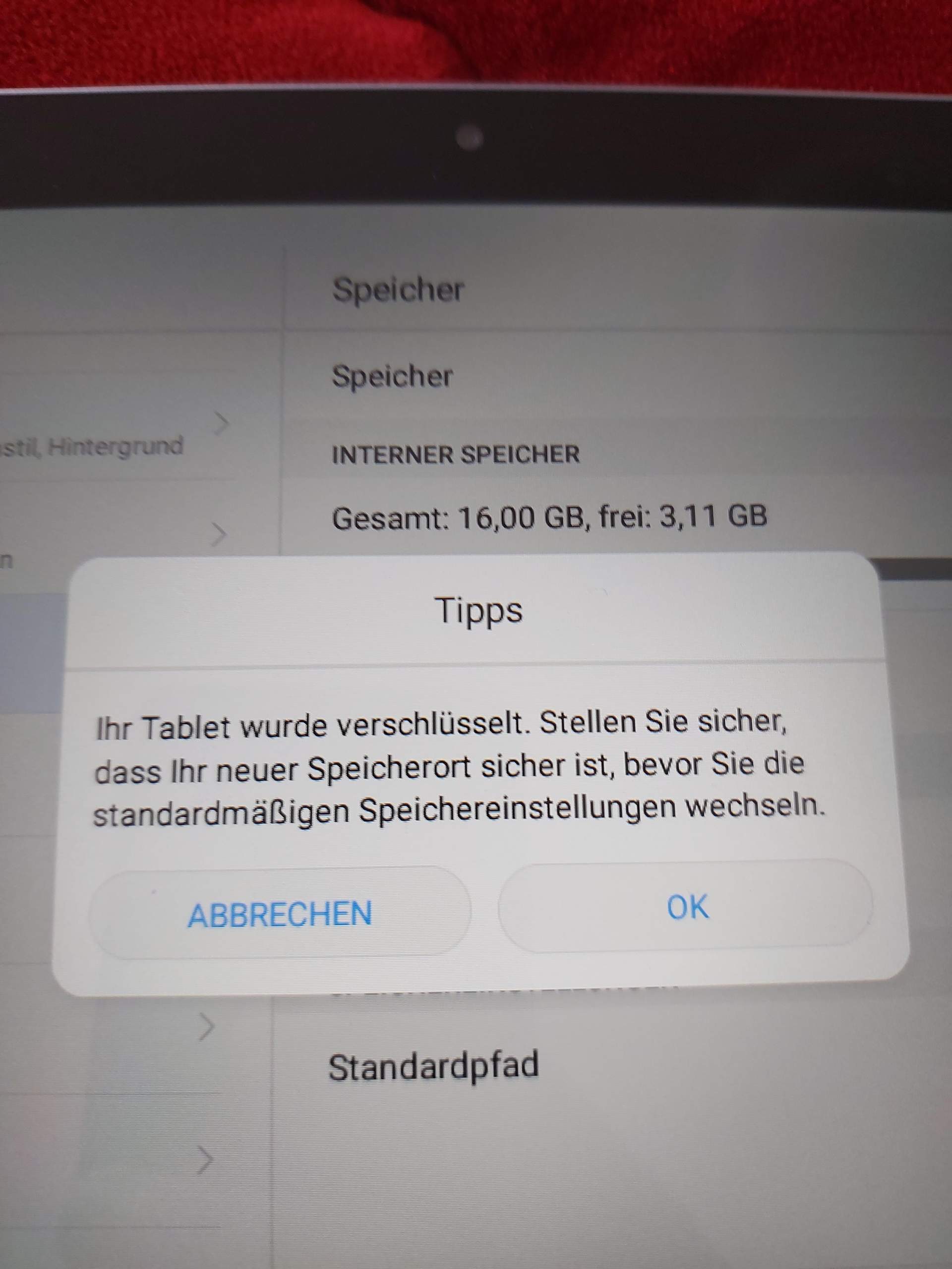 Huawei tablet verschlüsselt sd karte funktioniert nicht was tun? (SDKarte)