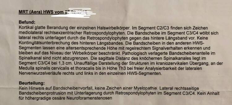 Hws Befund Erklärung? (Arzt, Neurologie, Orthopädie)