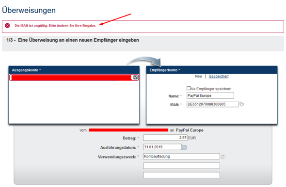 Iban Von Paypal Ist Ungultig Bank
