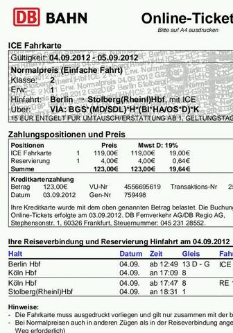 ICE Betrug mit Online Tickets? (Deutsche Bahn)