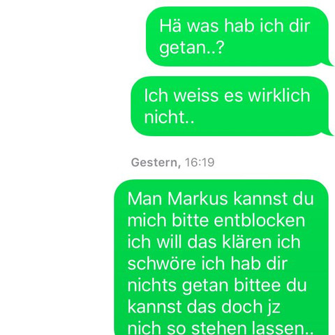 Davor:
Ich; Was hab ich dir getan?
Er; bis cool geworden;)
- (Liebe, Jungs, Liebeskummer)