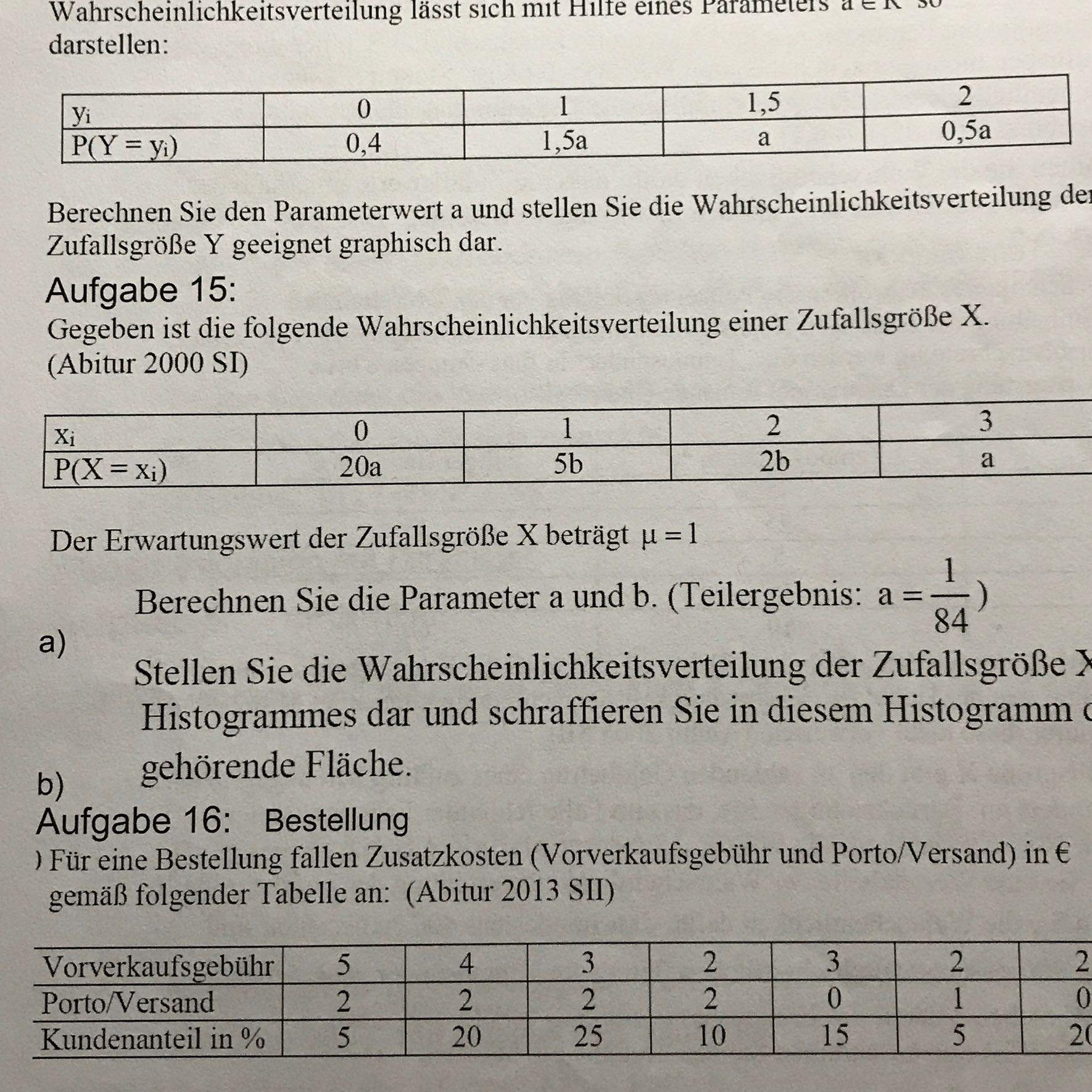 Ich Brauche Hilfe Bei Einer Stochastikaufgabe In Mathematik (Parameter ...