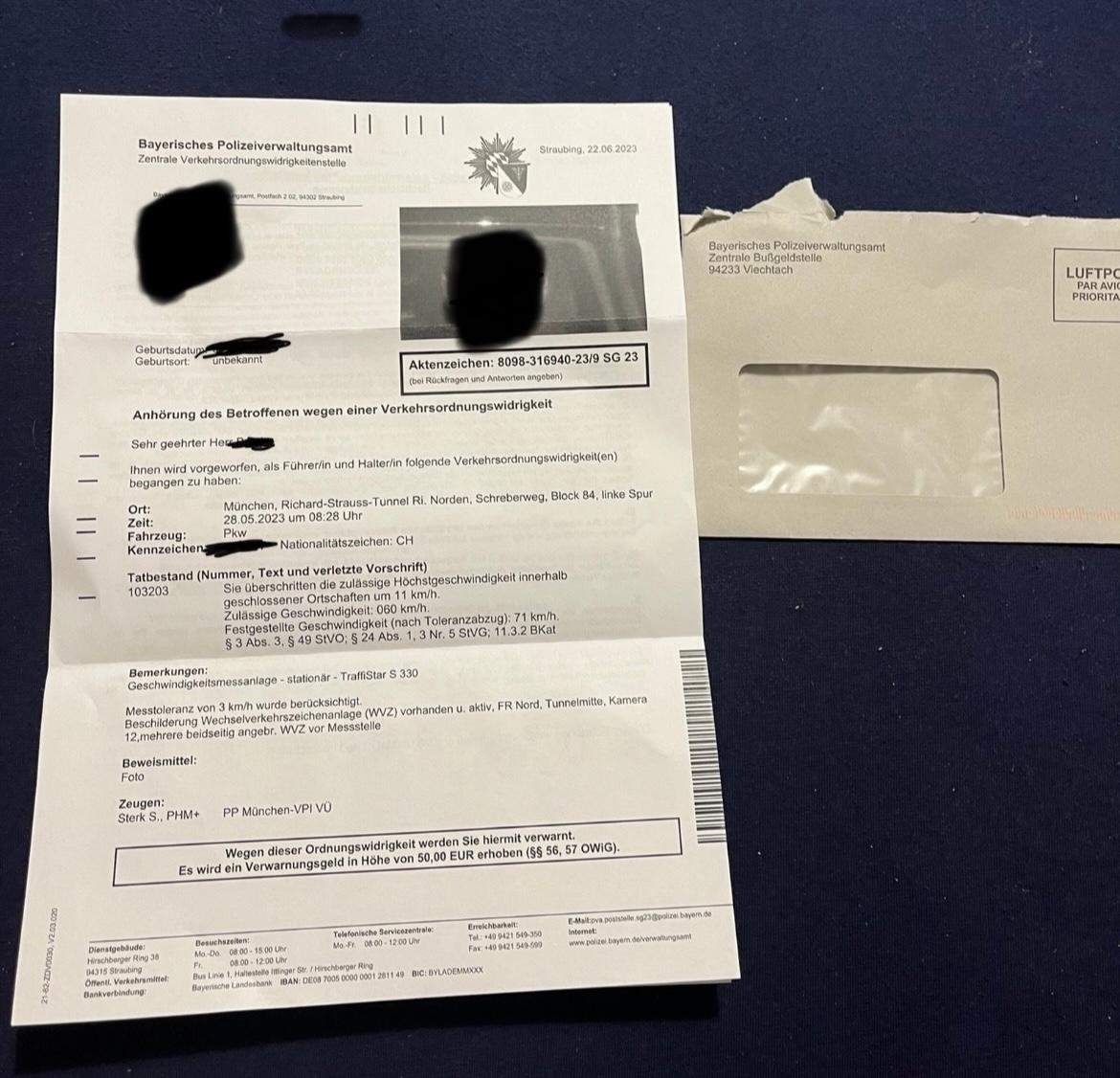 Ich hab Post aus Deutschland bekommen da ich zu schnell gefahren bin. Muss ich das