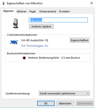 Da sieht man das mit "Hinteres Bedienungsfeld 3,5 mm Buchse" - (Mikrofon, scarlett solo)