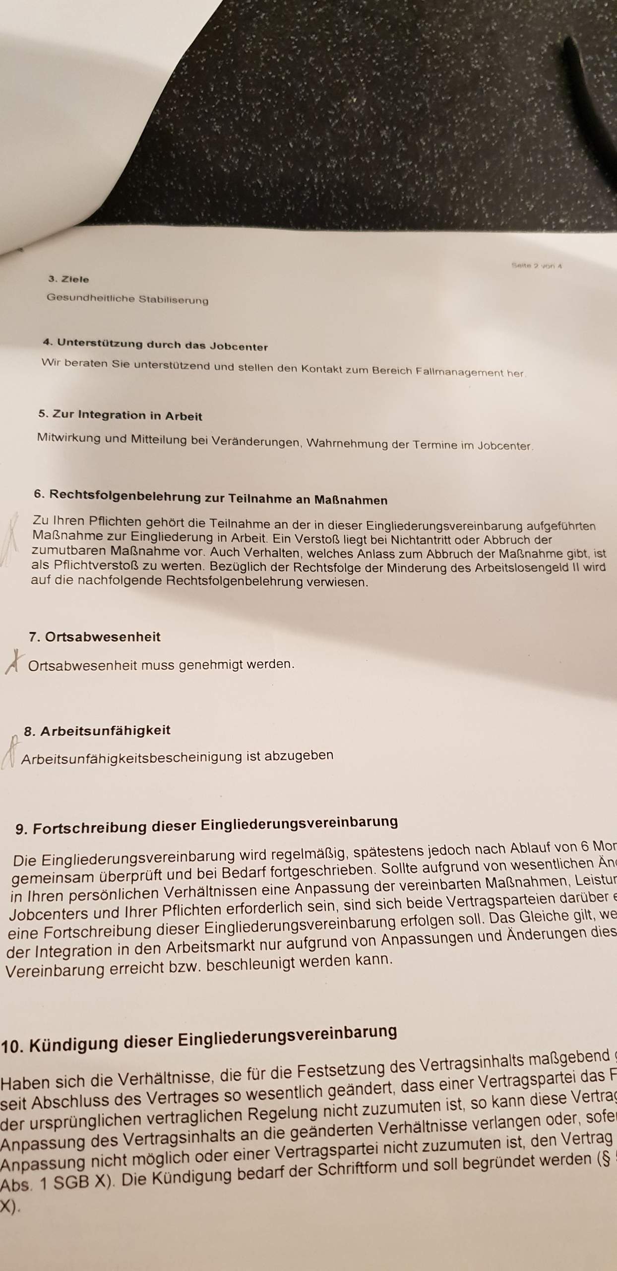 Muss Ich Eine Eingliederungsvereinbarung Vom Jobcenter Unterschreiben Ich habe eine Frage zur Eingliederungsvereinbarung habe ein Foto