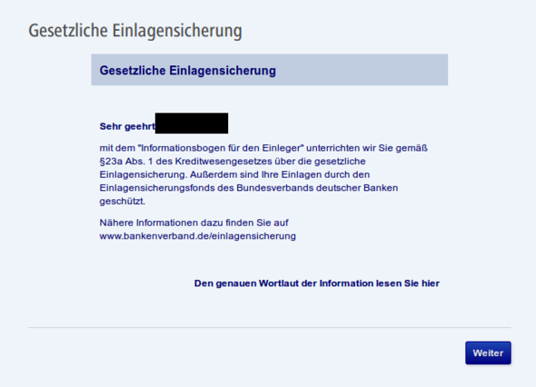 Gesetzliche Einlagensicherung - (Finanzen, Gesetz, Bank)