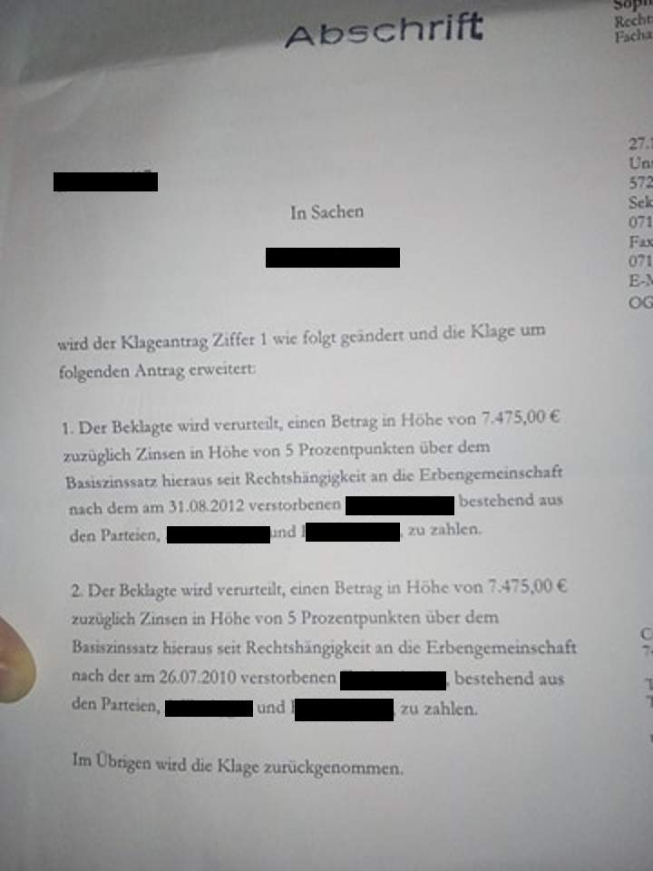 Ich habe gestern den Brief erhalten und frage mich auch,ob die Anwältin