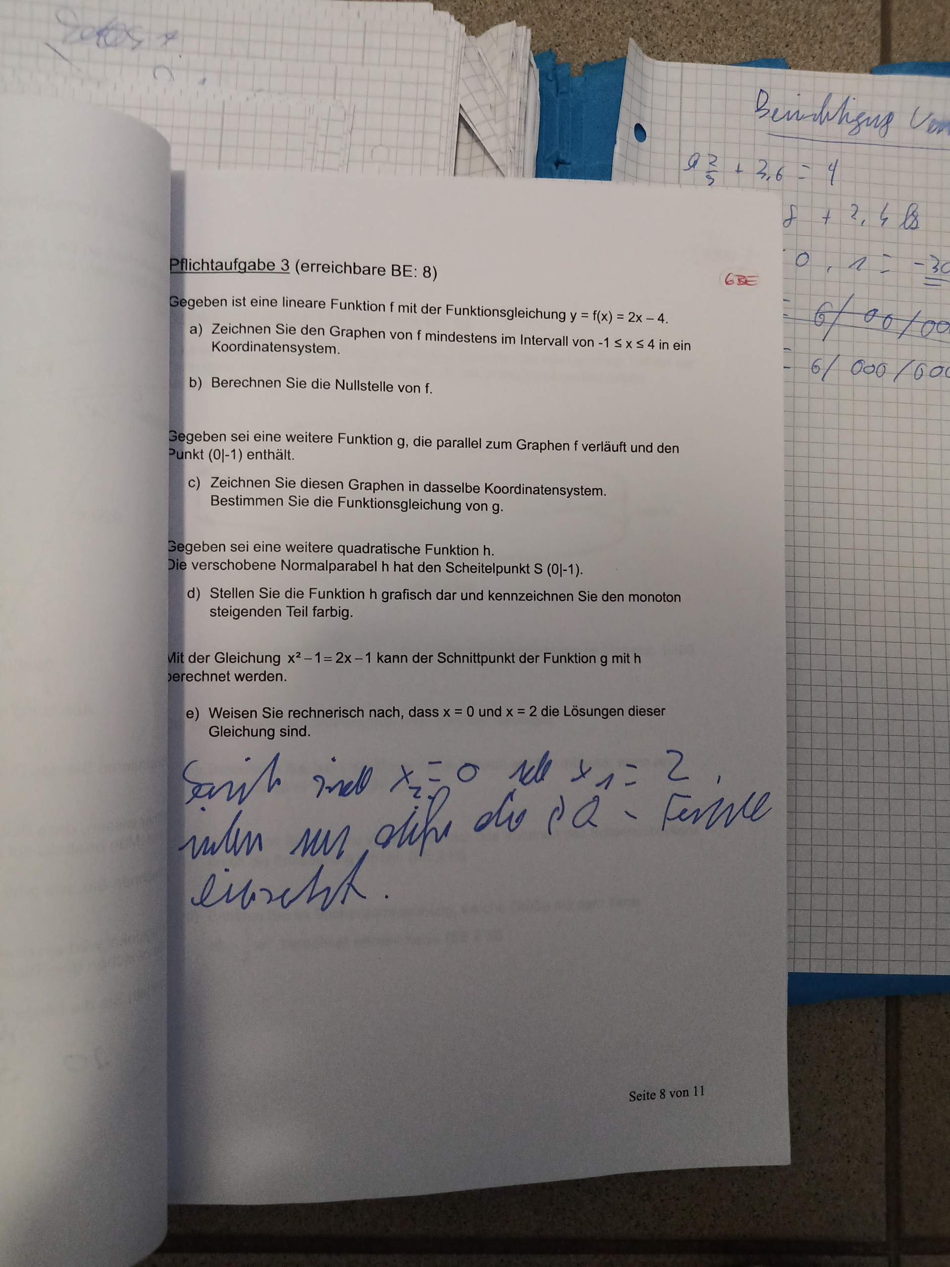 Ich habe in der Vorprüfung Mathe eine 4 bekommen? (Schule, Mathematik ...